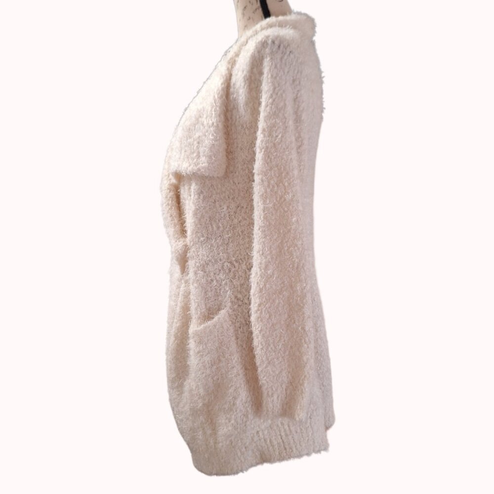 PJ Salvage Womens Fuzzy Cardigan Medium Soft Oversized Elevated Cozy Loungewear - Picture 3 of 9